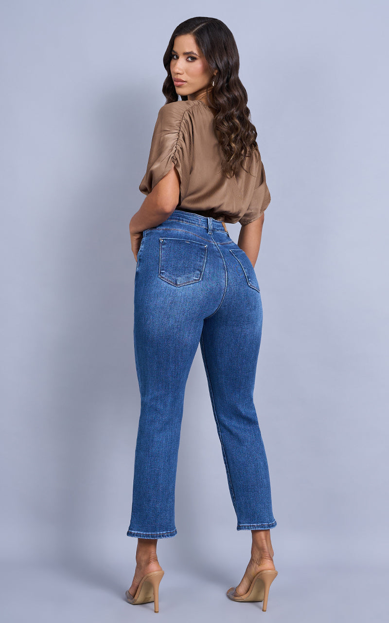BASIC STRAIGHT CROPPED JEANS