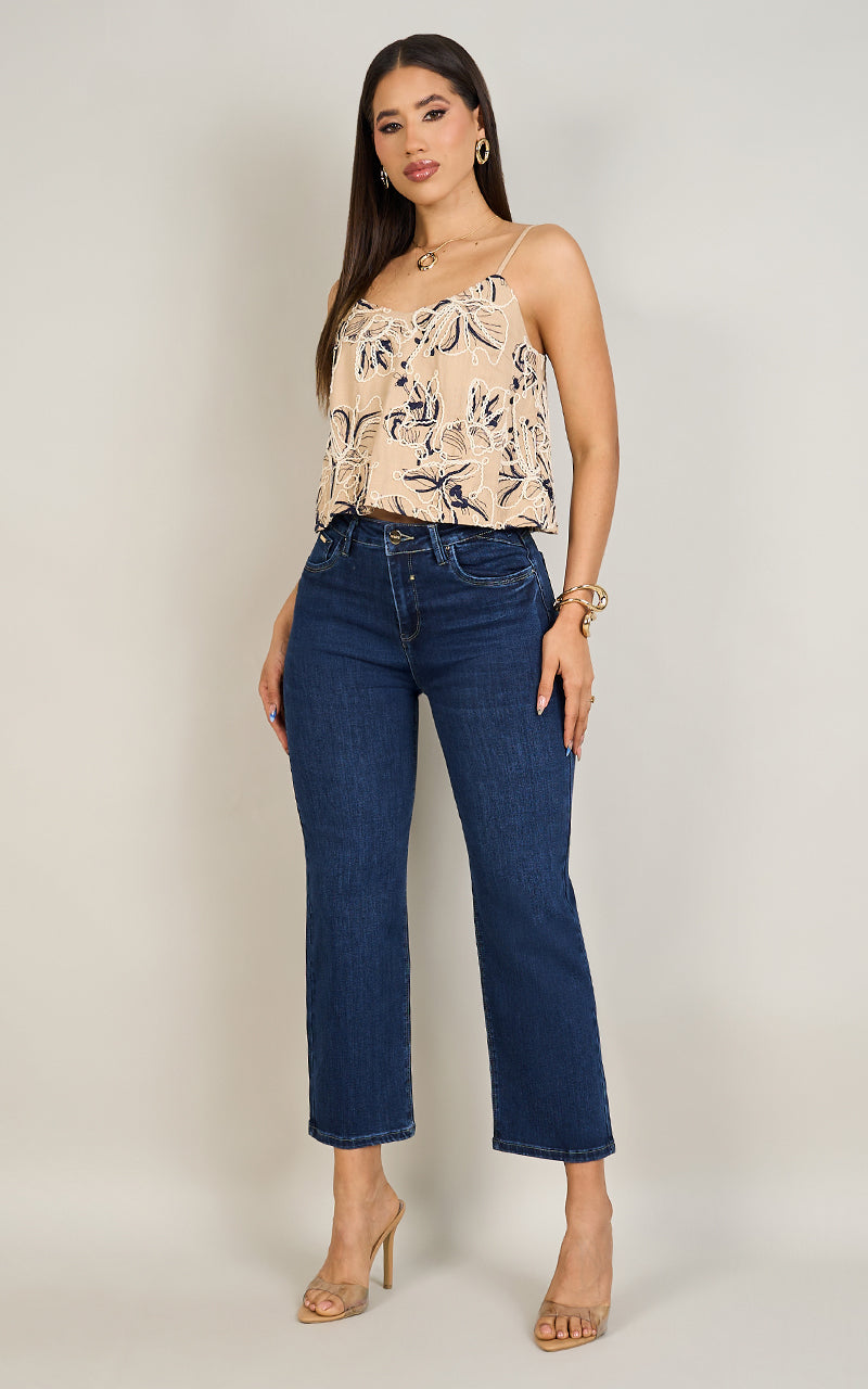 BASIC STRAIGHT CROPPED JEANS
