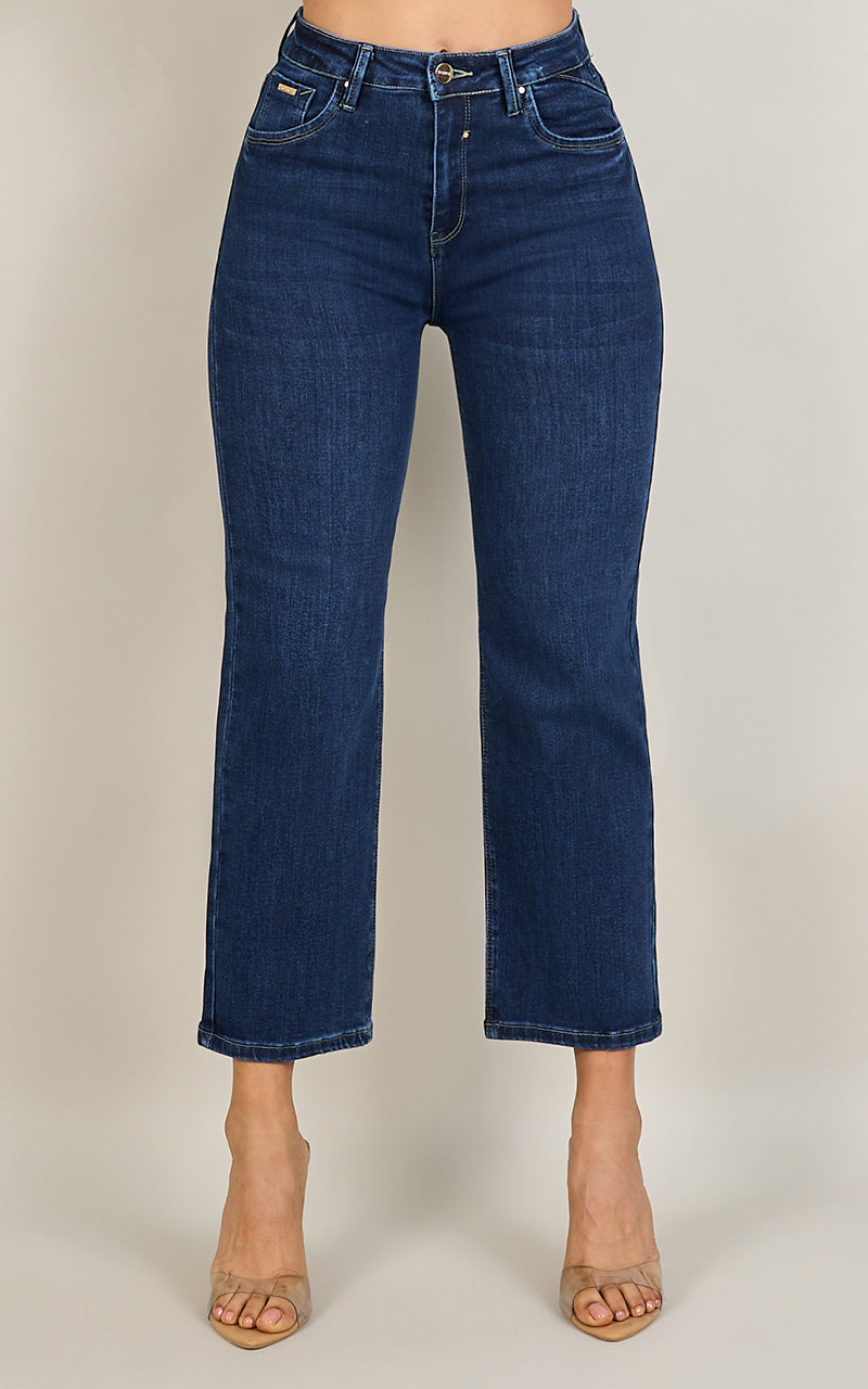 BASIC STRAIGHT CROPPED JEANS