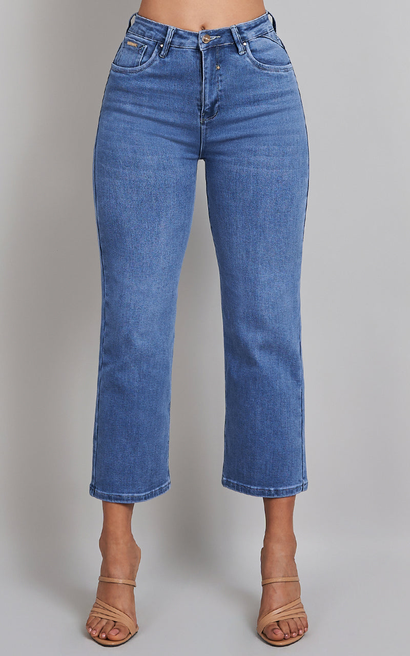 BASIC STRAIGHT CROPPED JEANS