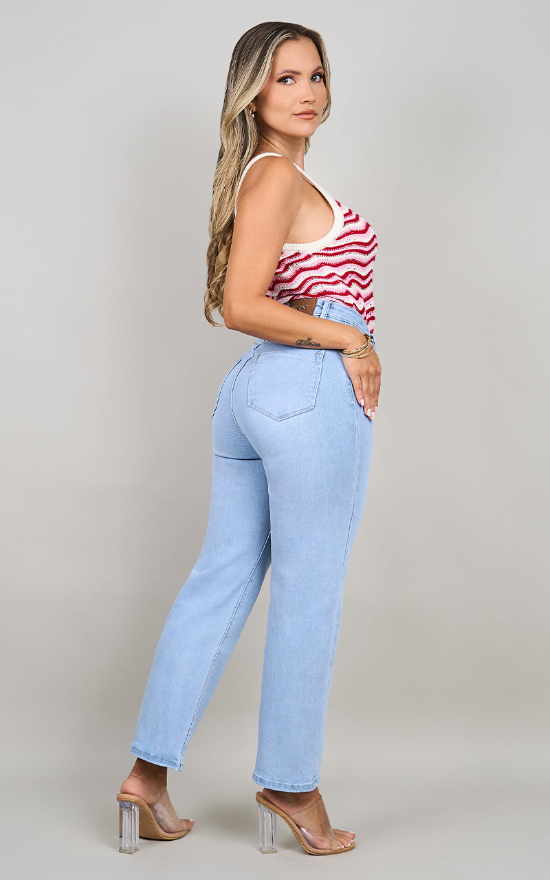 BASIC STRAIGHT CROPPED JEANS
