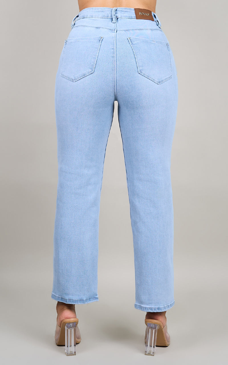 BASIC STRAIGHT CROPPED JEANS