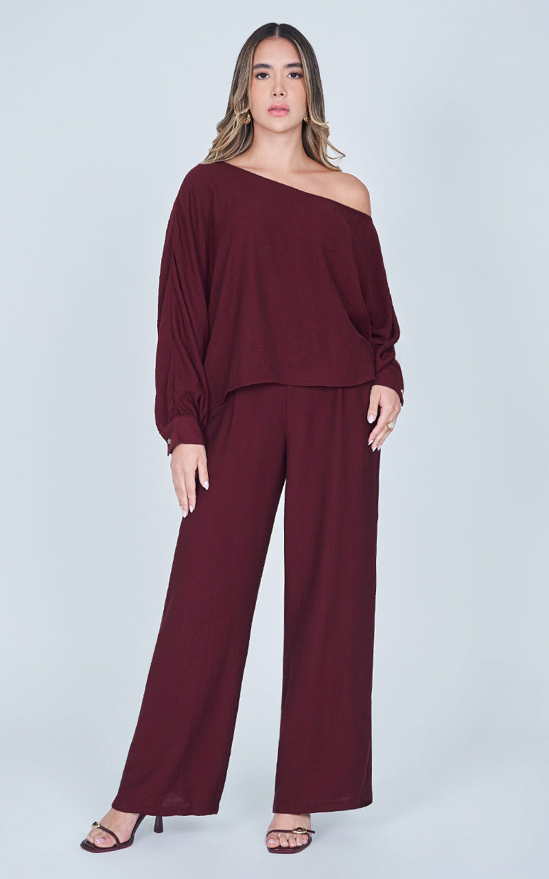 VELVET WINE BLOUSE