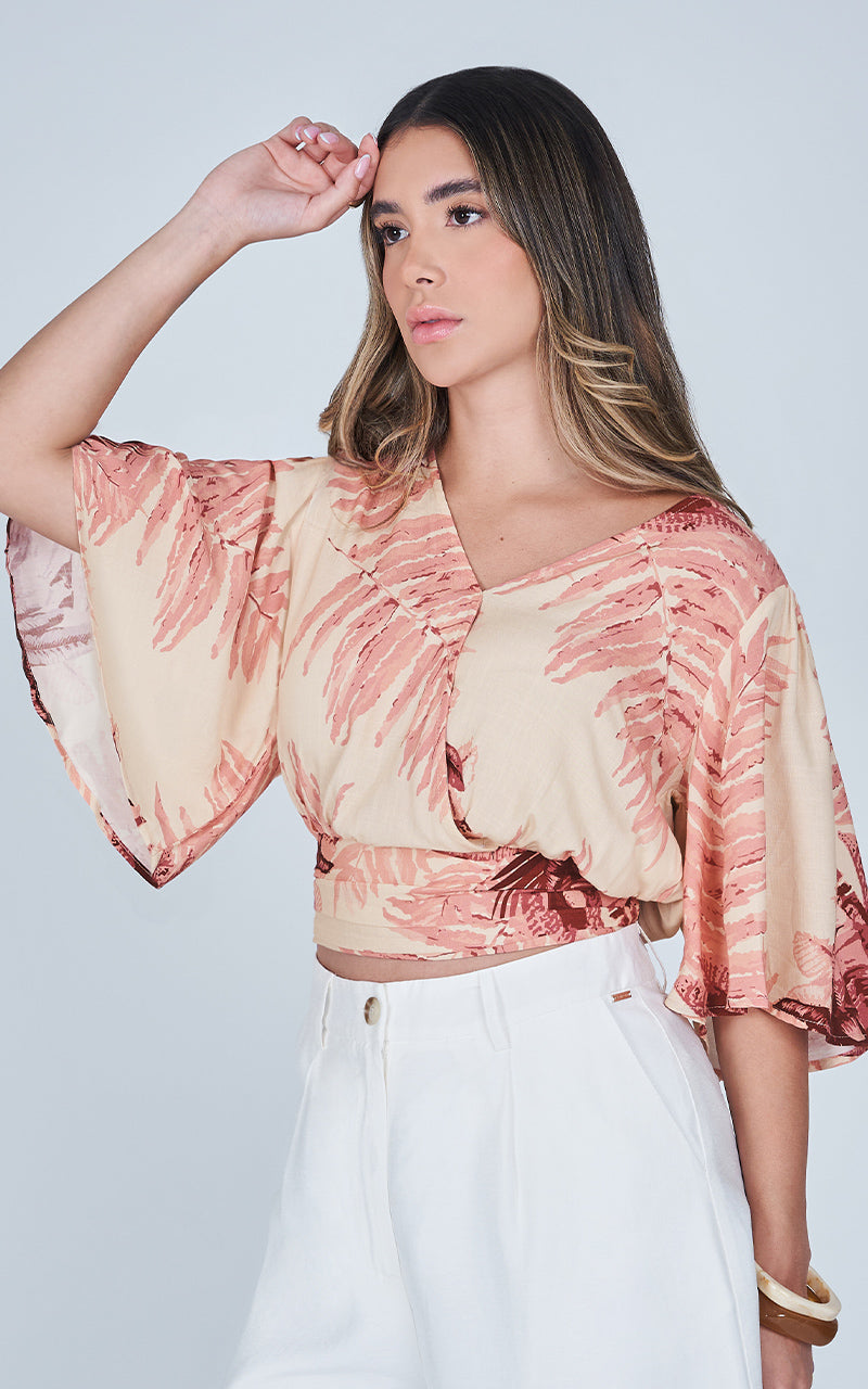SCARLET PALMS BLOUSE
