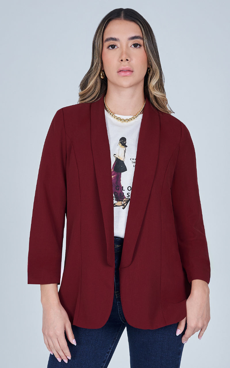 VELVET WINE BLAZER
