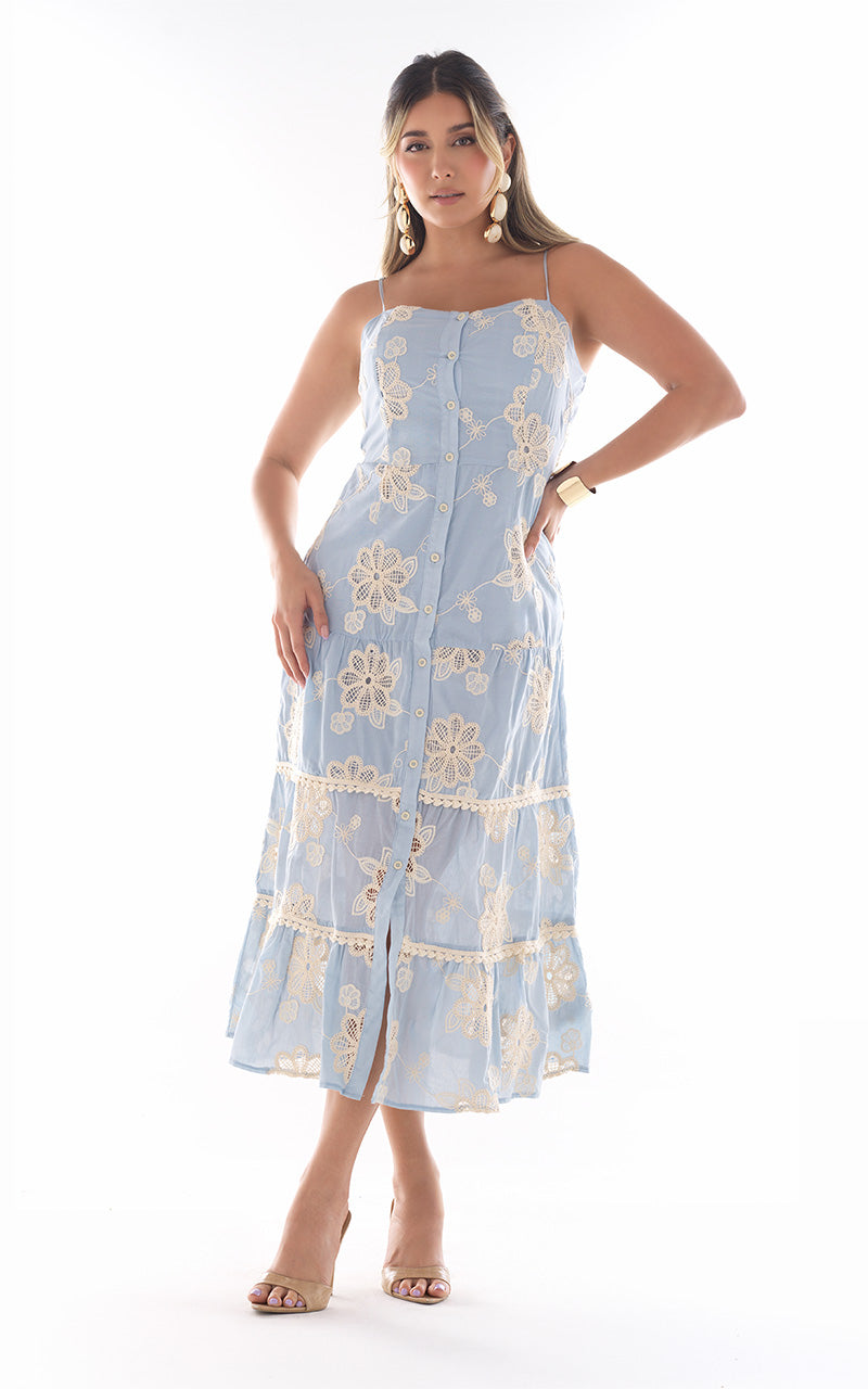 BLUE MEADOW LACE DRESS