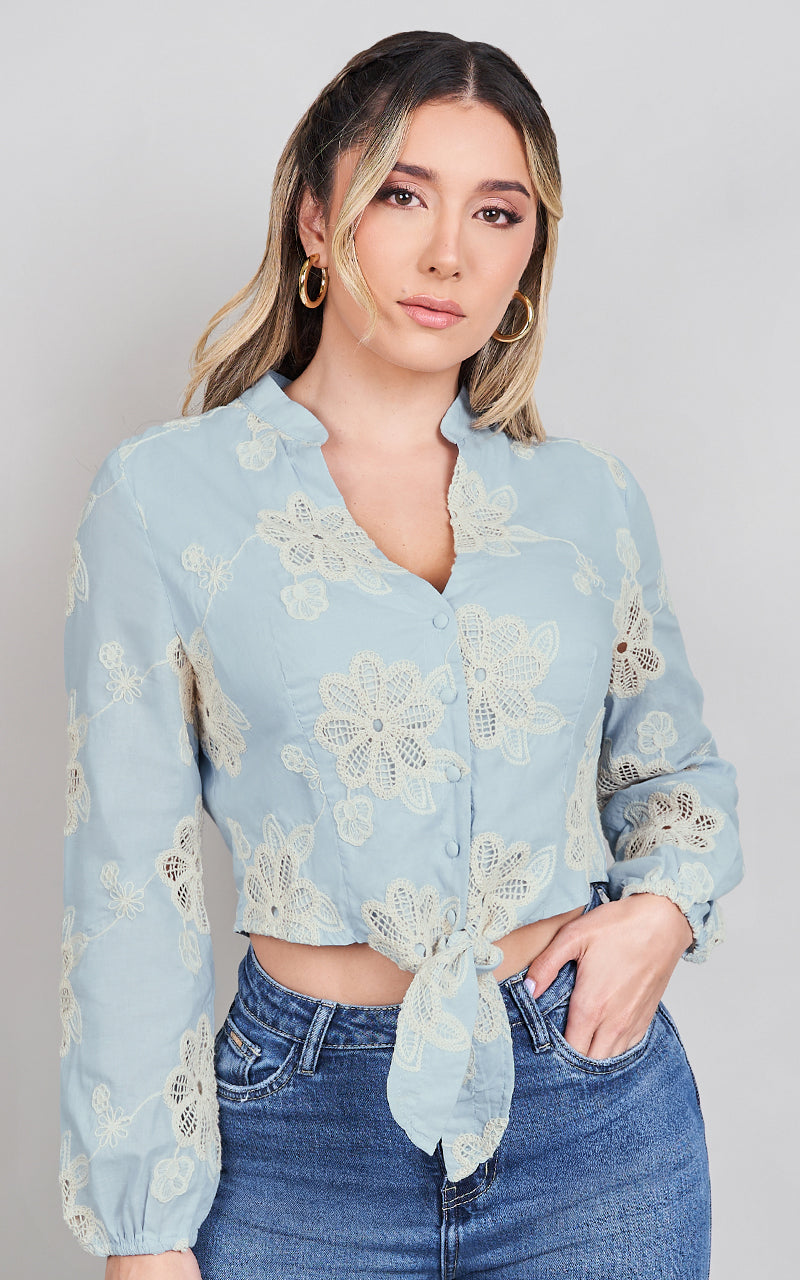 BLUE MEADOW LACE SHIRT
