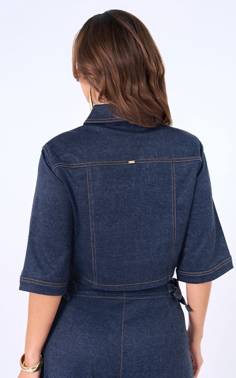 CAMISA DENIM MANGA CORTA