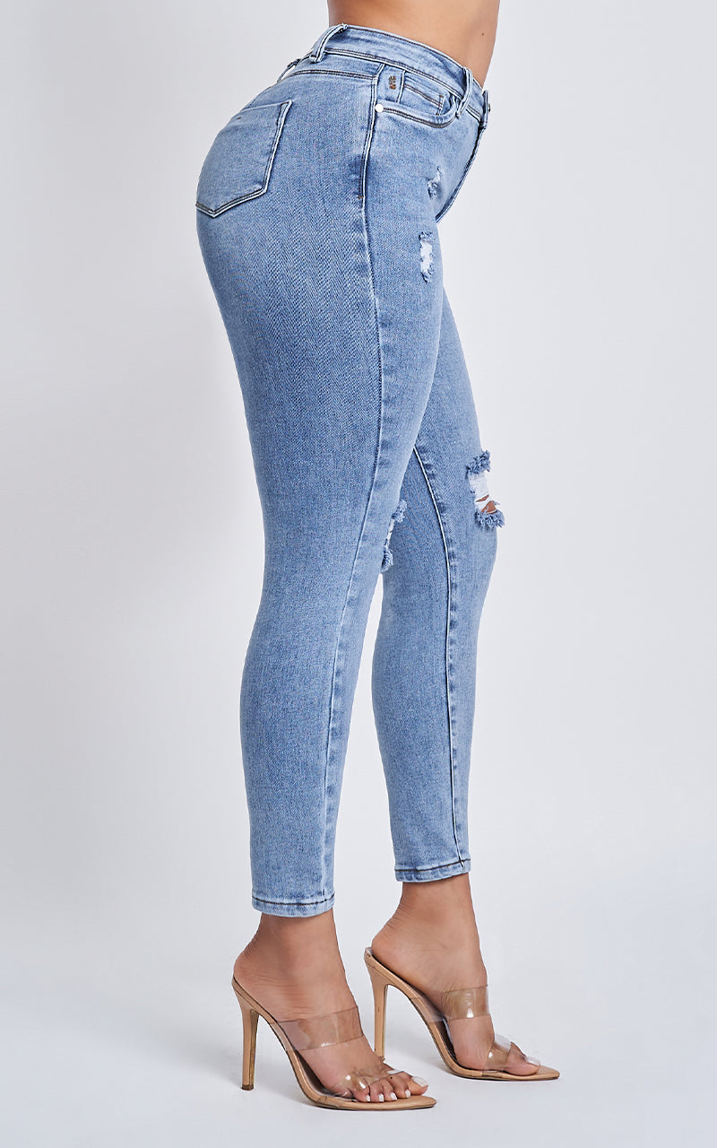 Jeans Skinny Ankle Tiro Alto