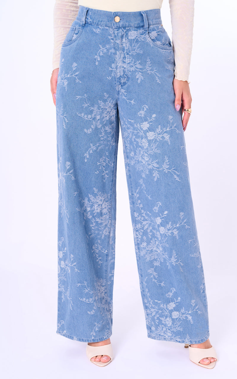 PANTALON DENIM CLARO ESTAMPADO