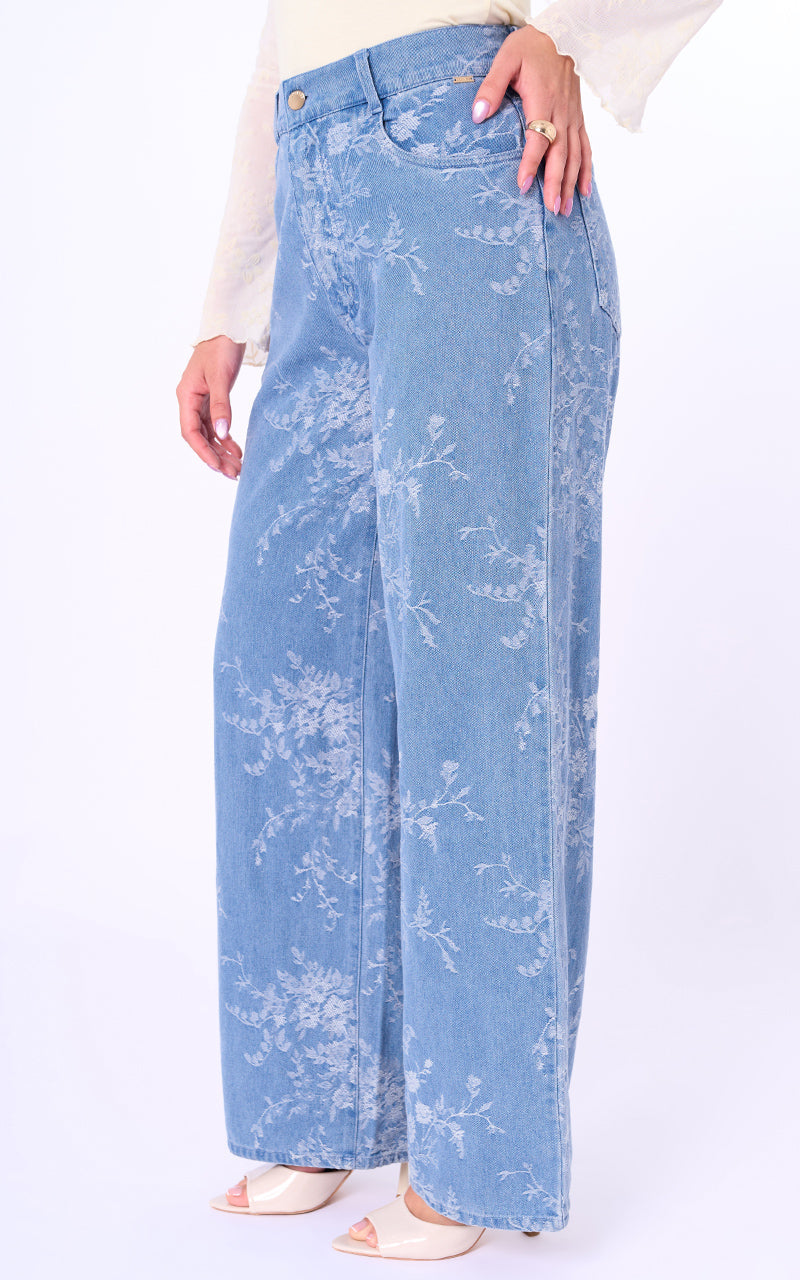 PANTALON DENIM CLARO ESTAMPADO