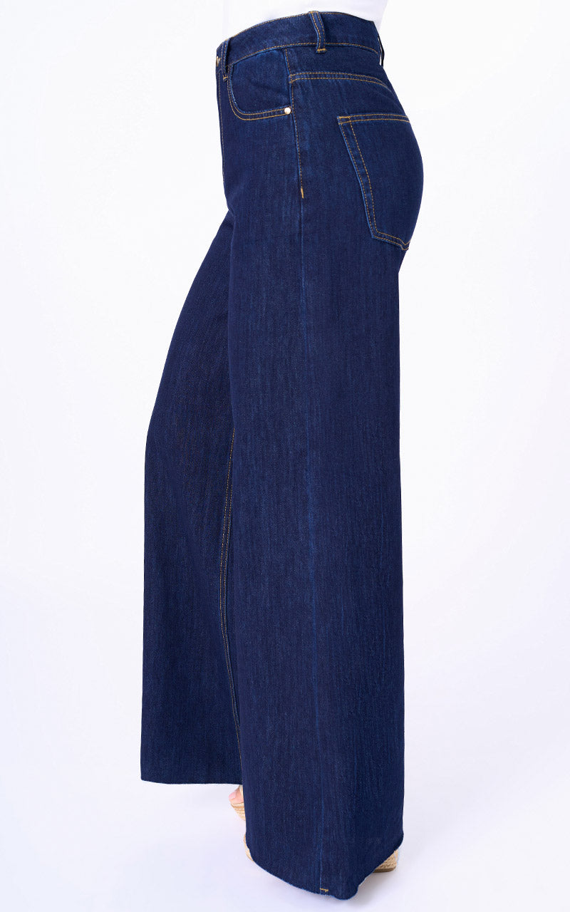 JEANS WIDE LEG TIRO ALTO