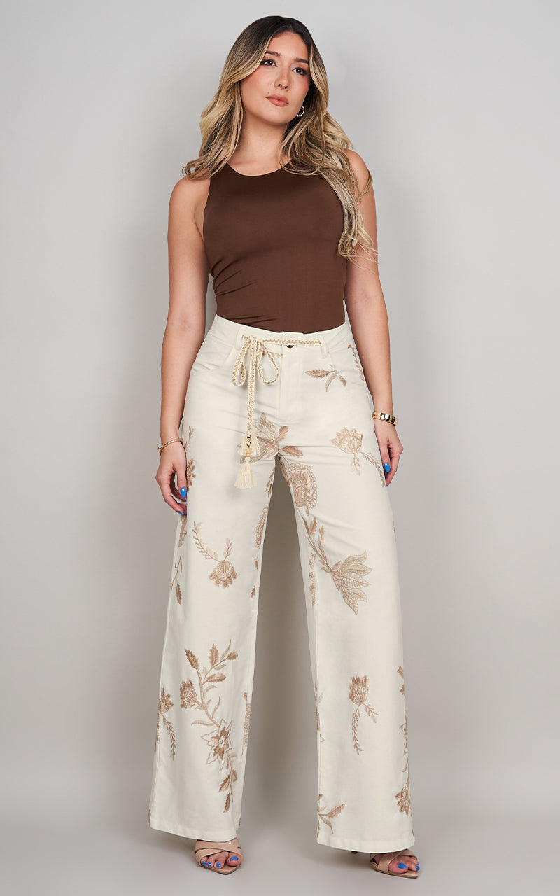 EMBROIDERED SAND PANTS