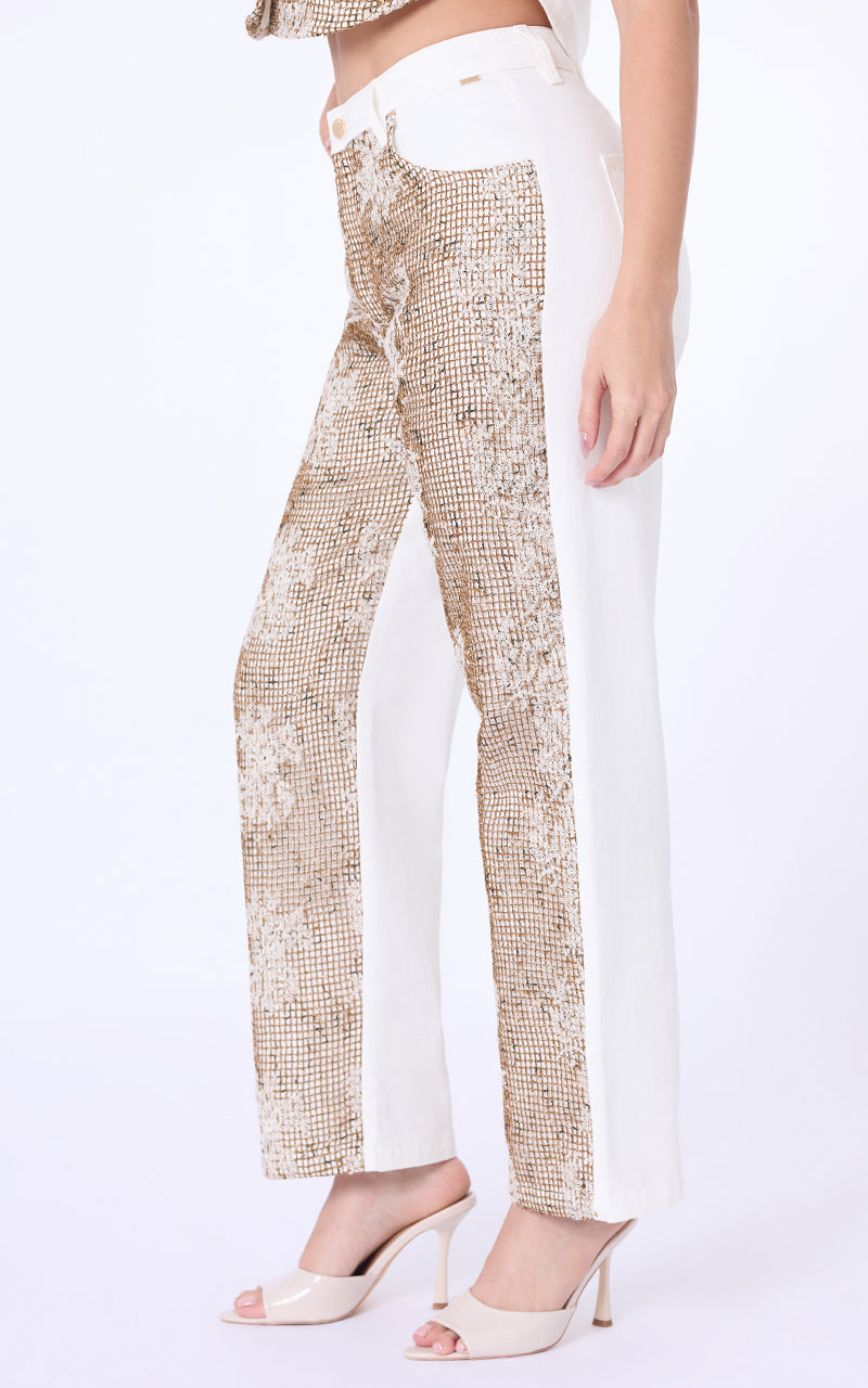 PANTALON CON TEJIDO STRAIGHT