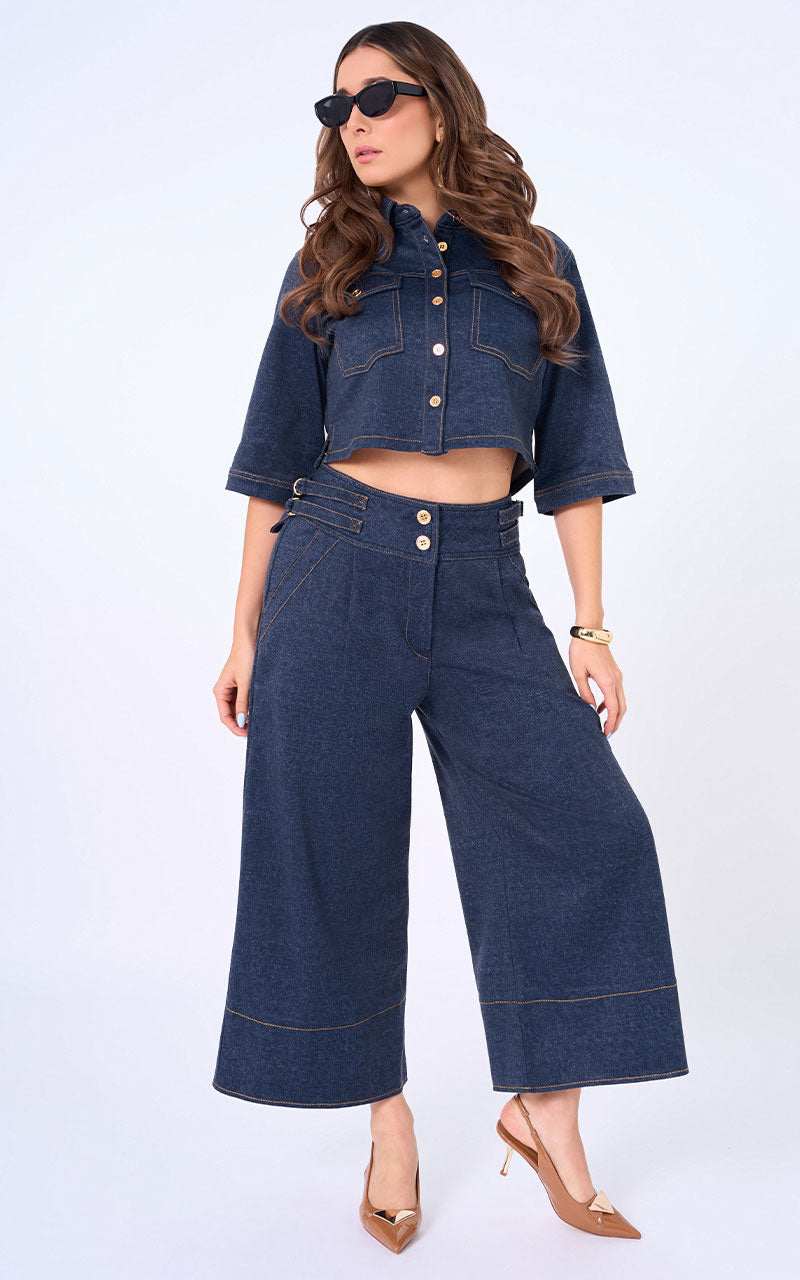 PANTALON WIDE LEG DENIM