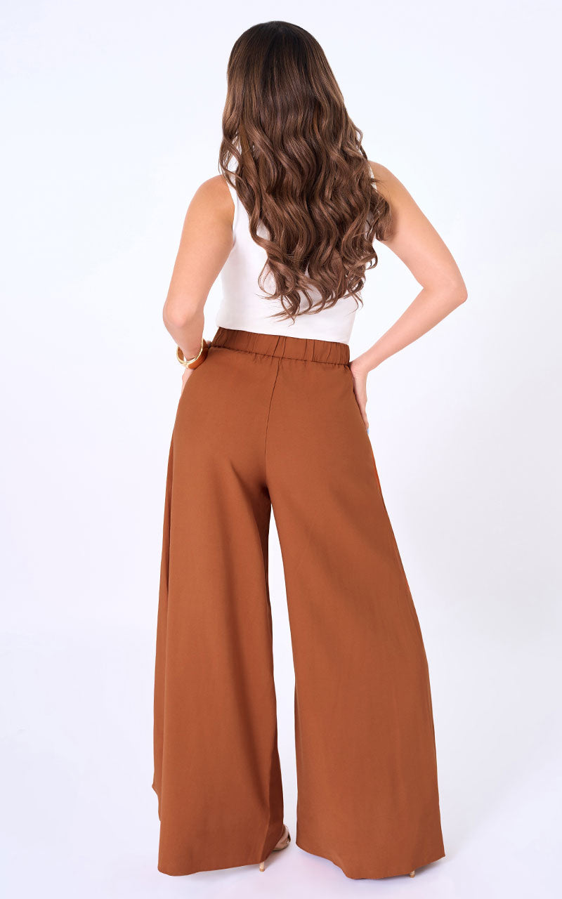 PANTALON WIDE LEG TERRACOTA
