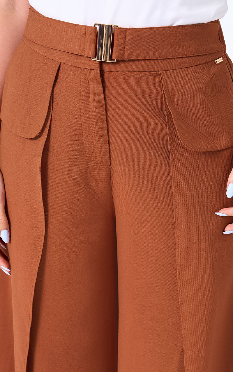 PANTALON WIDE LEG TERRACOTA
