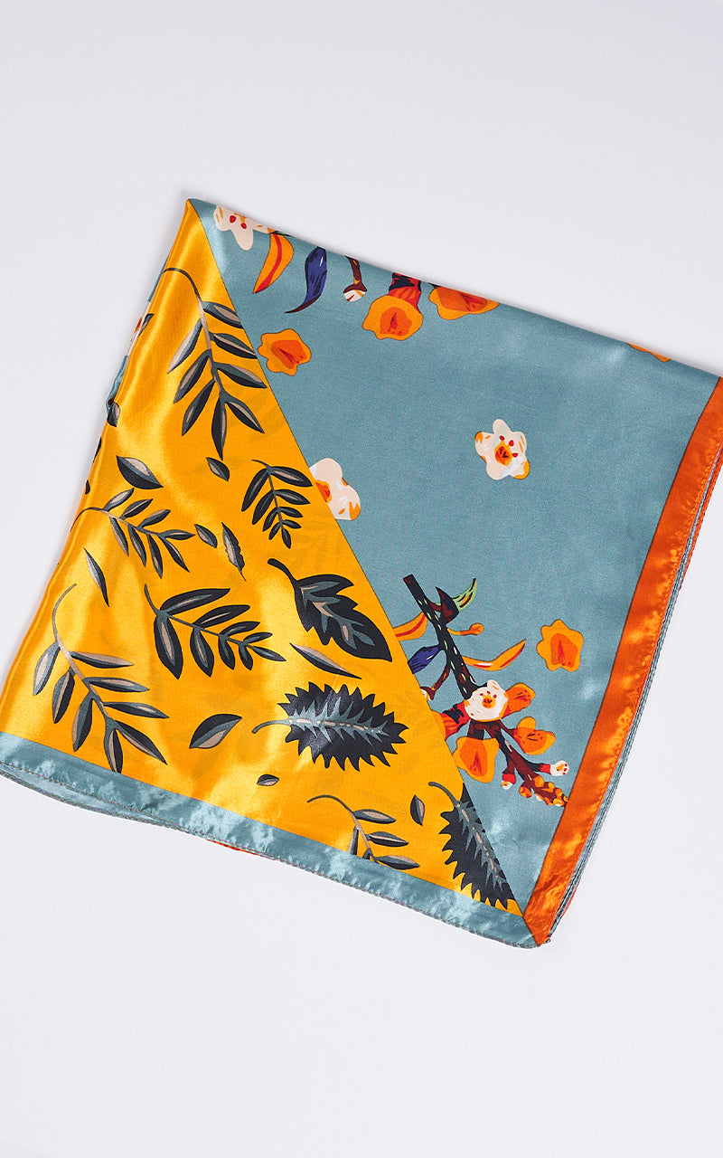 VIBRANT TROPICAL SCARF 90X90