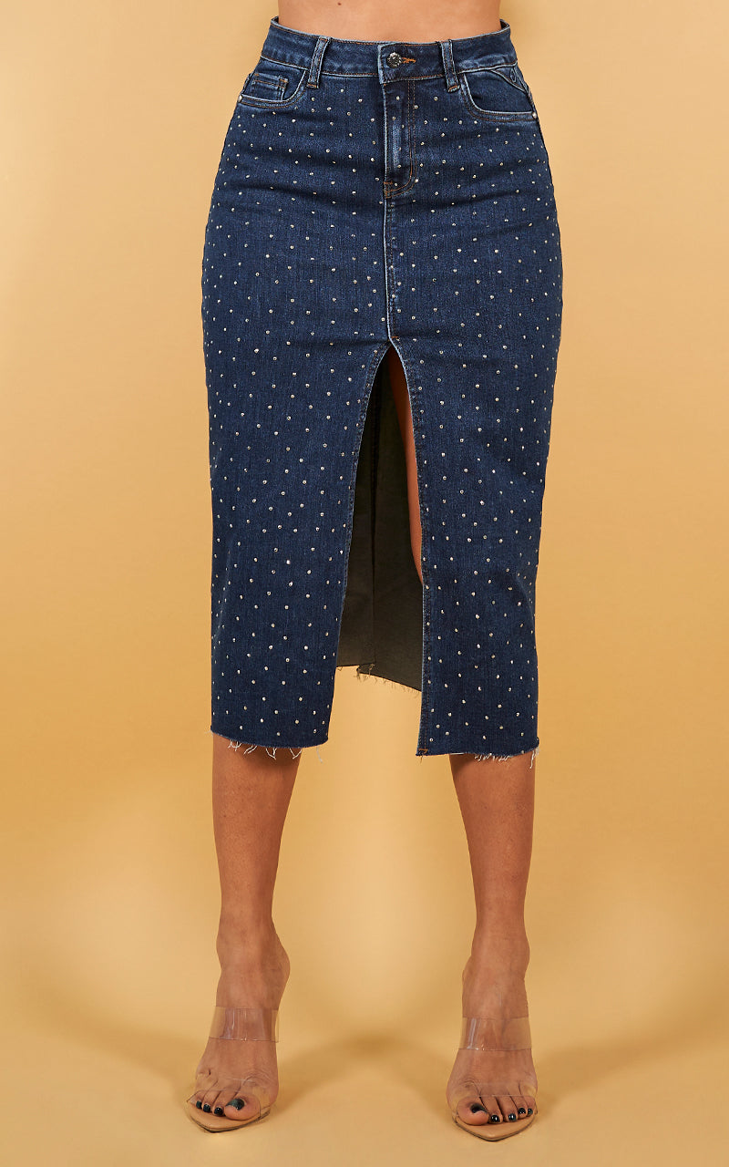Sparkly Denim Skirt