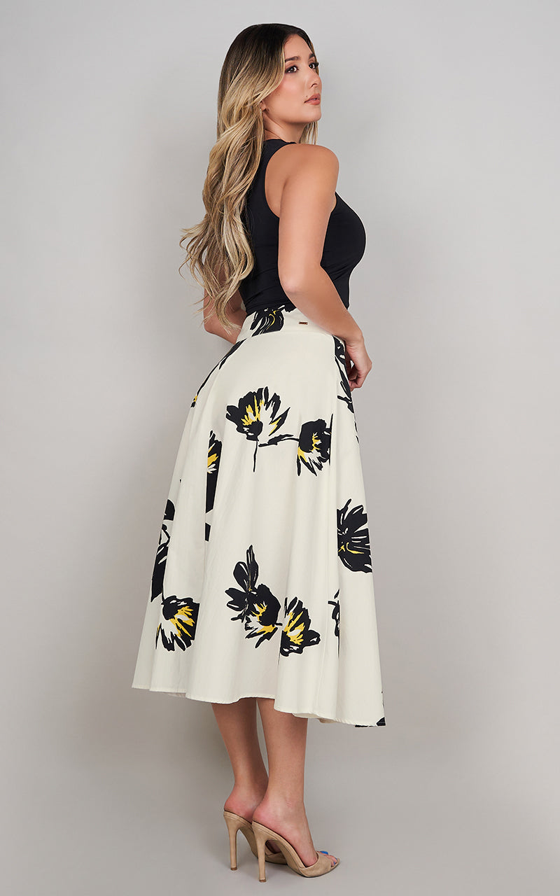 FLORAL STROKE SKIRT