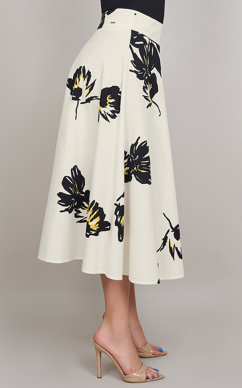 FLORAL STROKE SKIRT