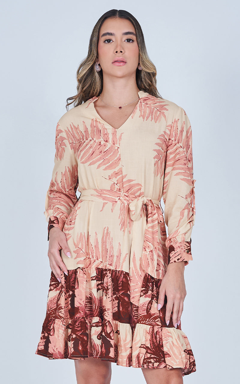 SCARLET PALMS DRESS