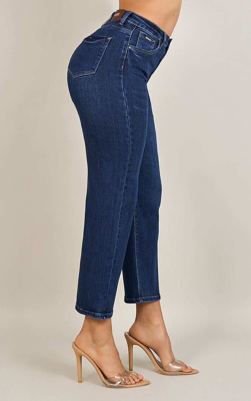 BASIC STRAIGHT CROPPED JEANS