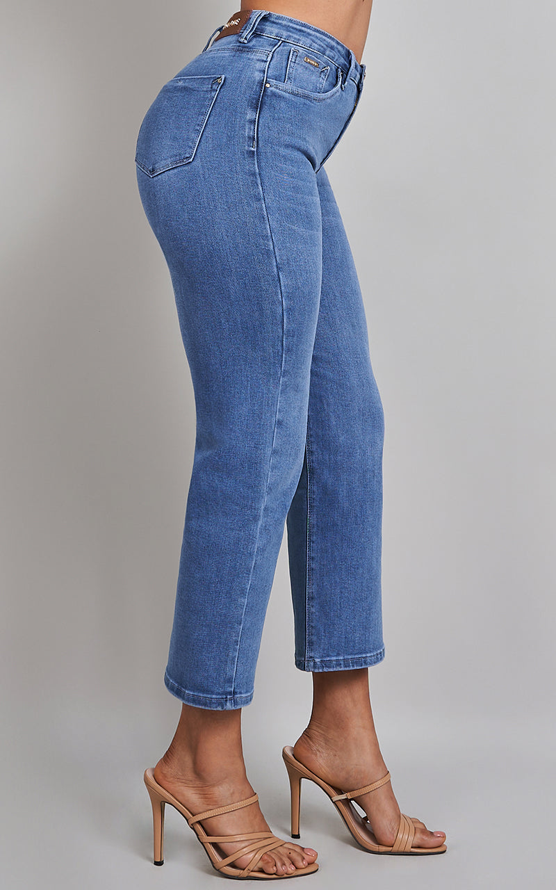 BASIC STRAIGHT CROPPED JEANS