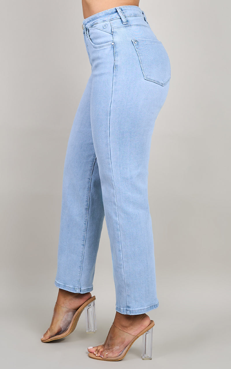 BASIC STRAIGHT CROPPED JEANS