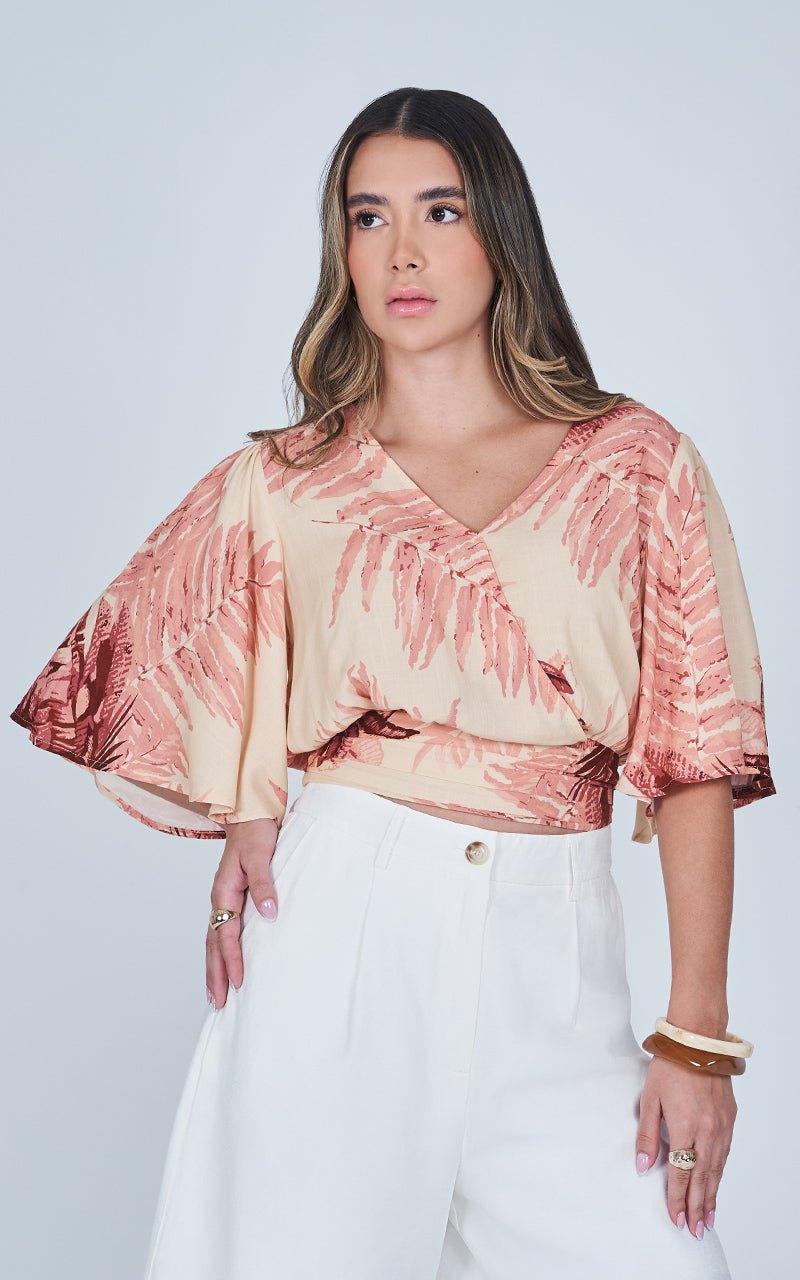 SCARLET PALMS BLOUSE