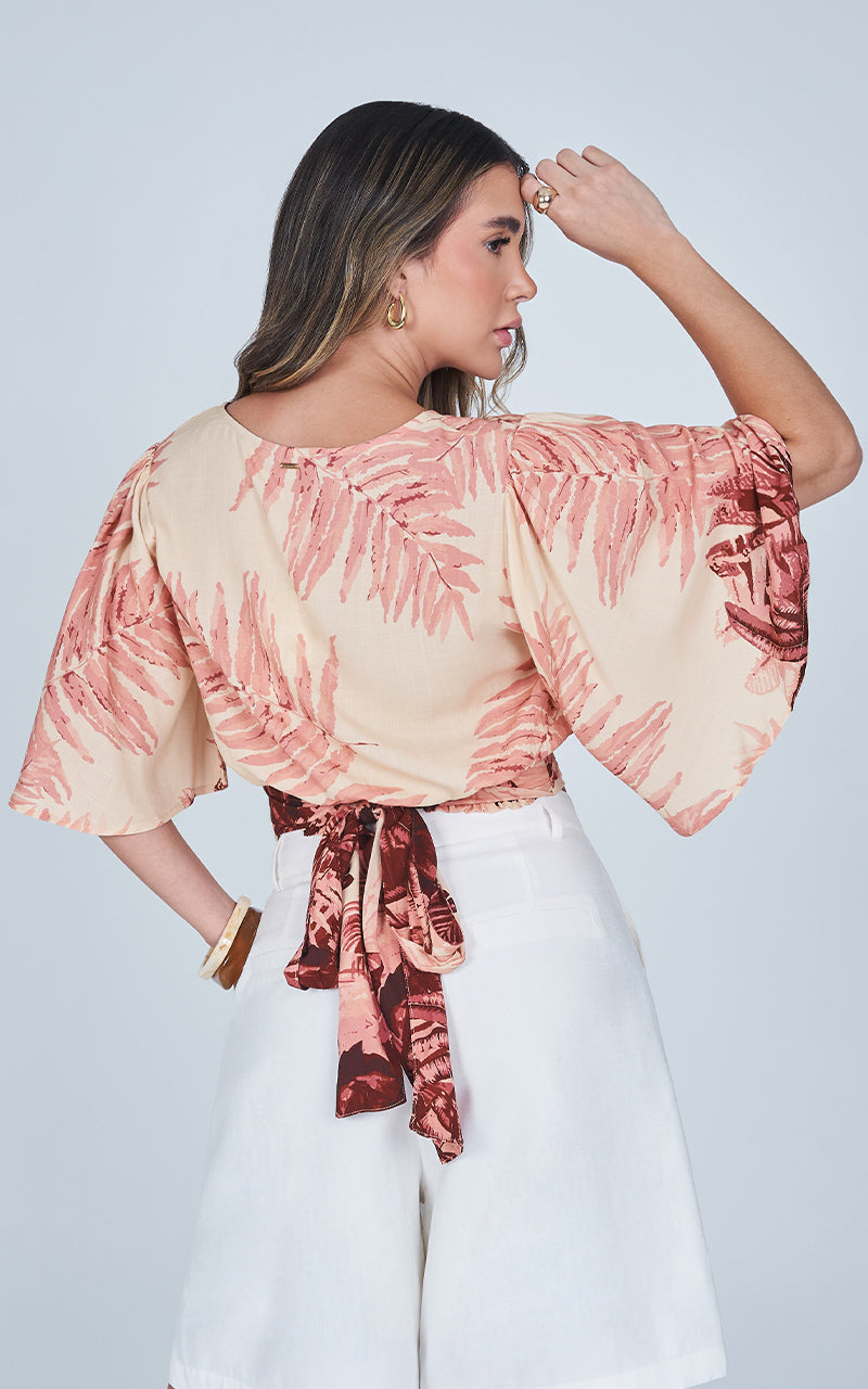 SCARLET PALMS BLOUSE