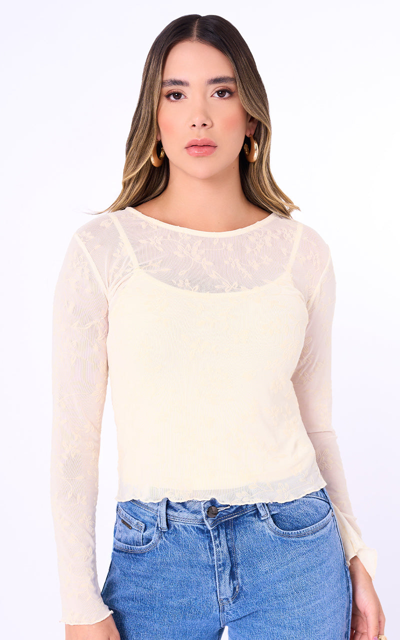 BLUSA ESTAMPADA MANGA LARGA