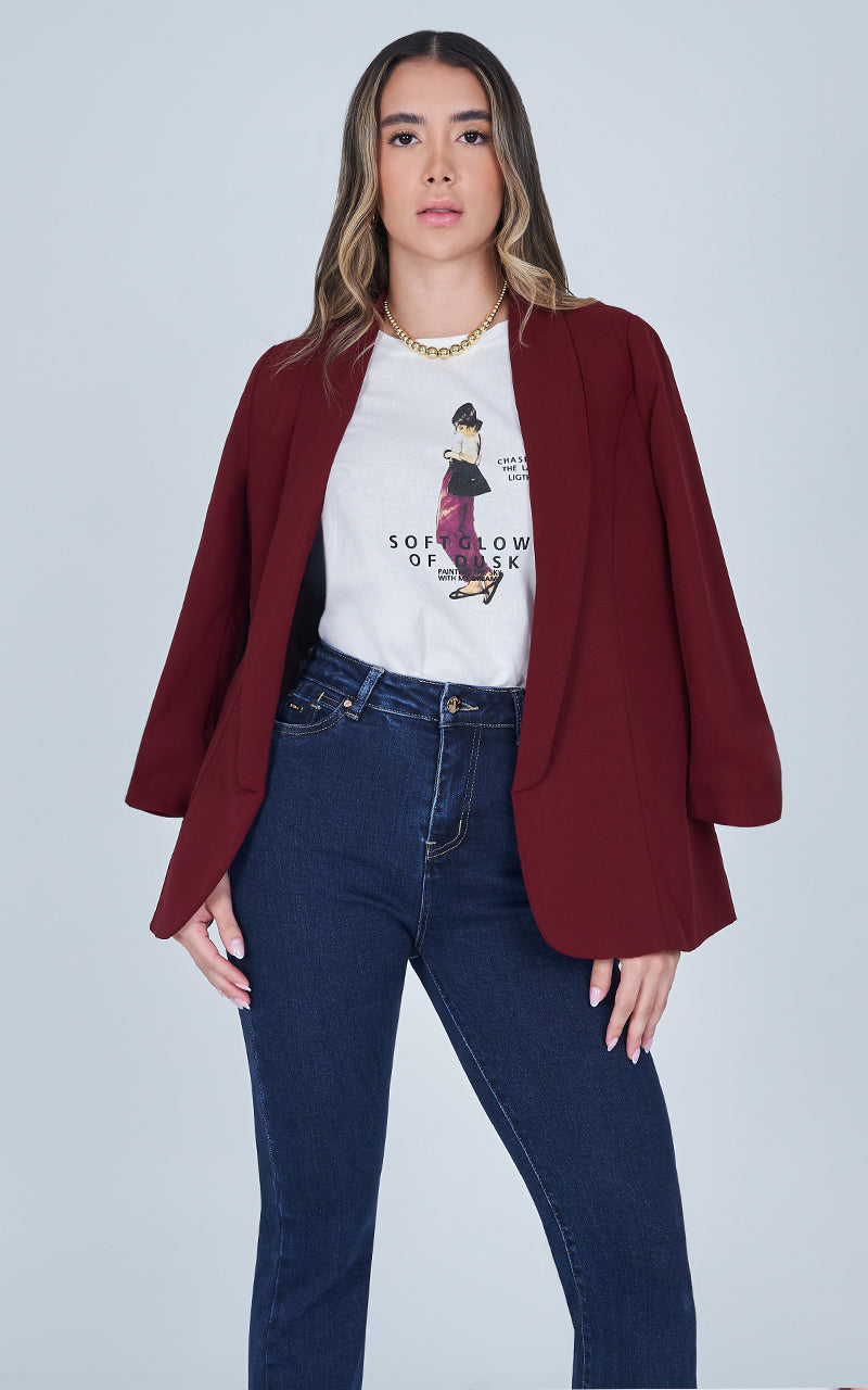 VELVET WINE BLAZER