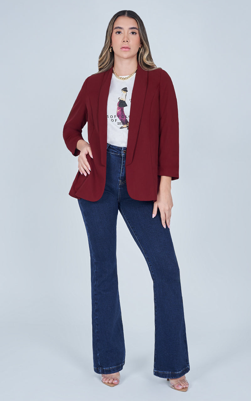 VELVET WINE BLAZER