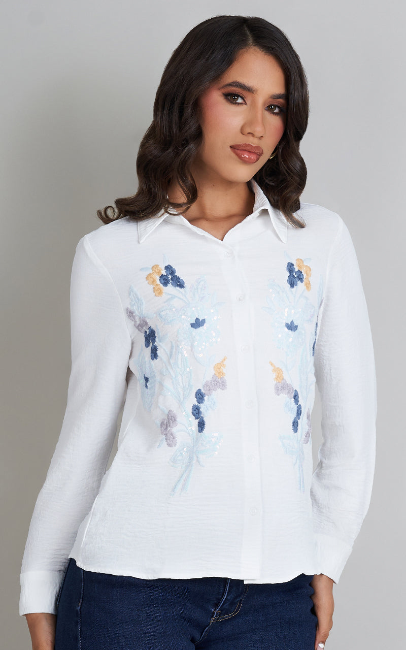 FLORAL SHIMMER SHIRT