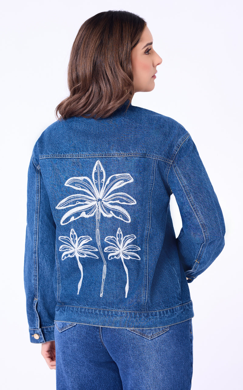 CHAQUETA DENIM CON BORDADO