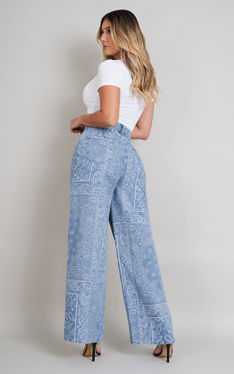BLUE PAISLEY ROOT JEANS