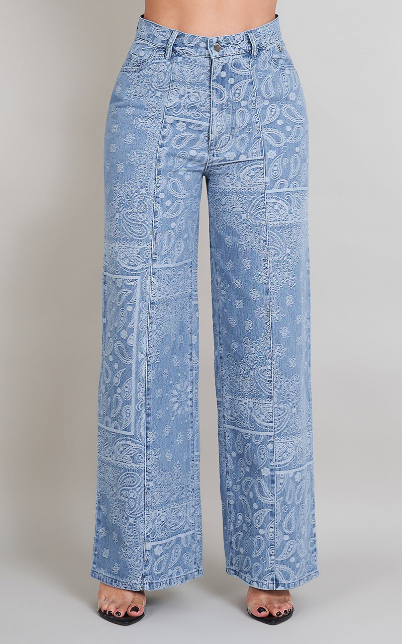 BLUE PAISLEY ROOT JEANS