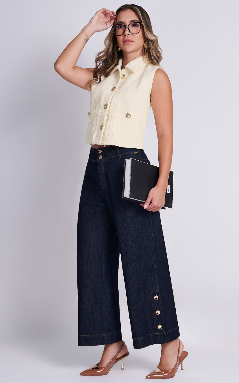 MAGDALENE VEST & MYLIE DENIM PANTS