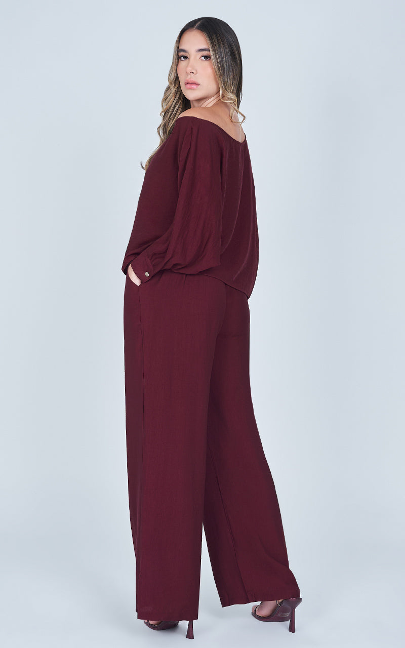 VELVET WINE PANTS