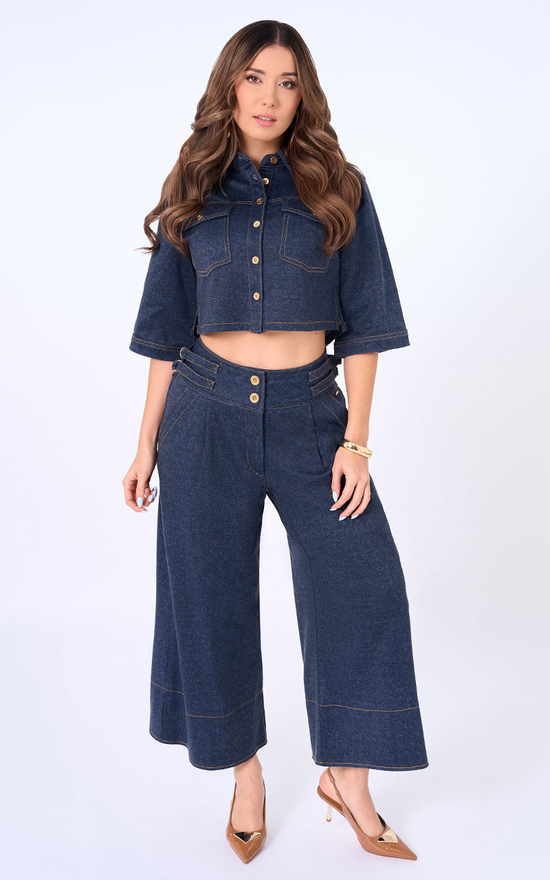 PANTALON WIDE LEG DENIM