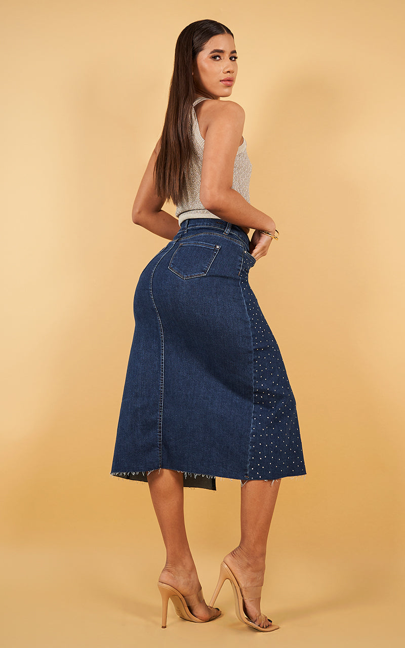 SPARKLY DENIM SKIRT
