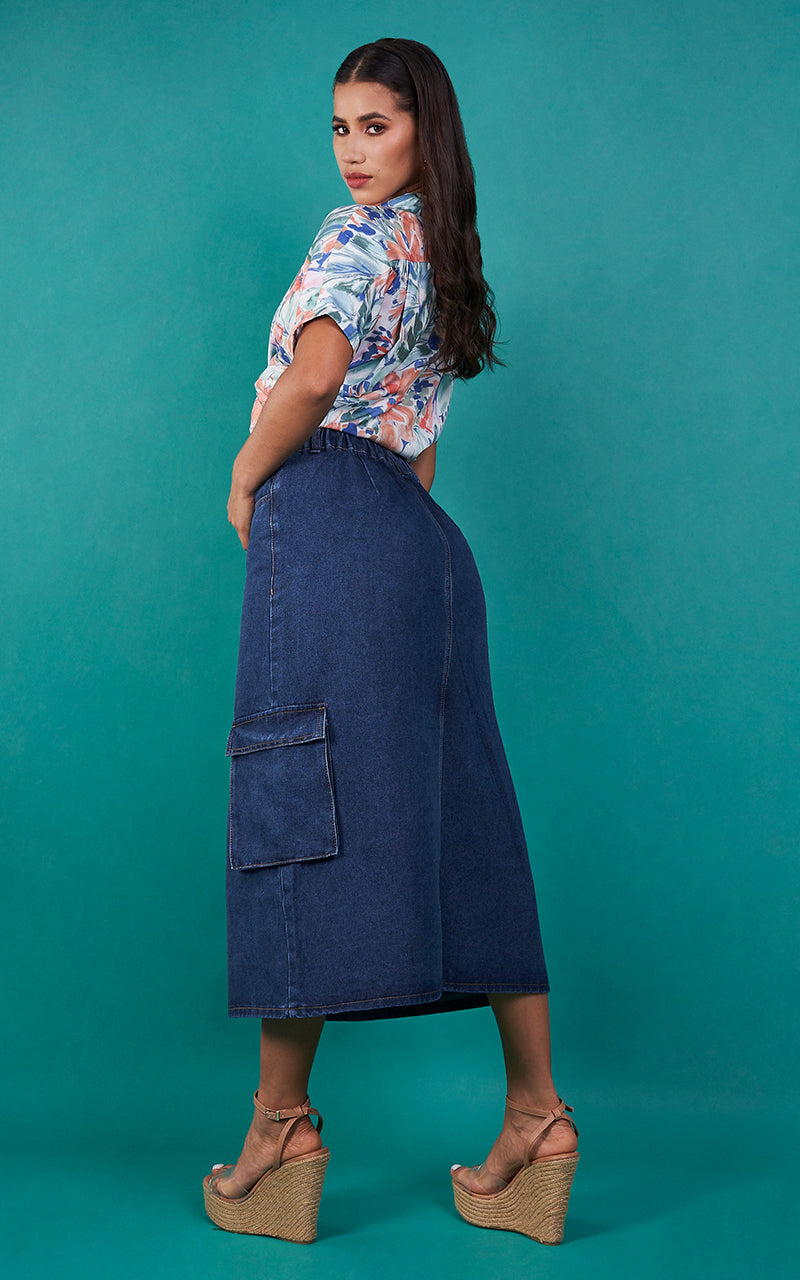 GIULIA DENIM CARGO SKIRT