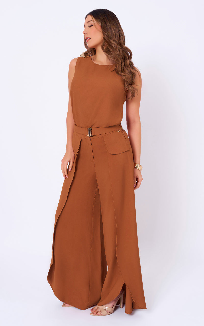 CONJUNTO TOP Y PANTALÓN TERRACOTA