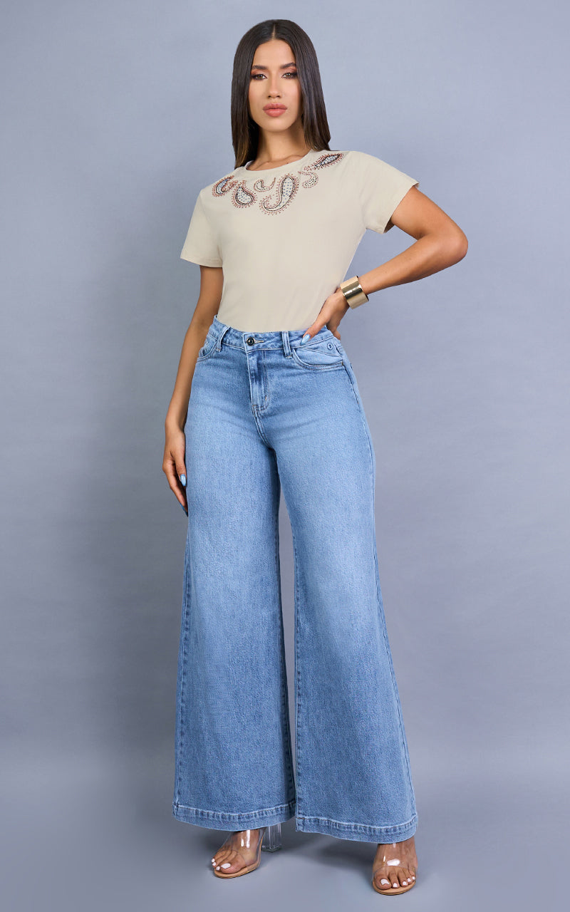 SHIMMER PAISLEY T-SHIRT