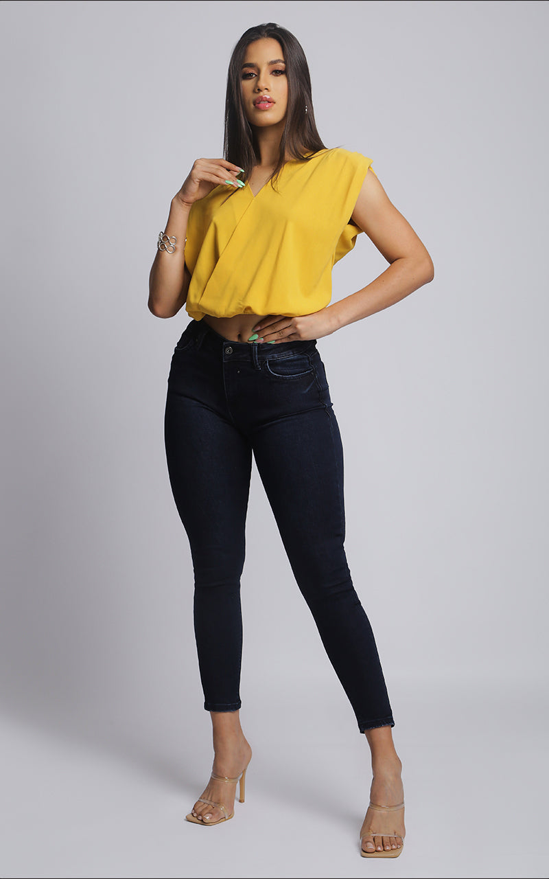 JEANS SKINNY ANKLE AZUL OSCURO