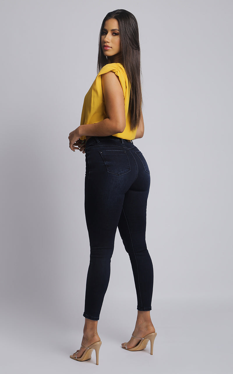 JEANS SKINNY ANKLE AZUL OSCURO