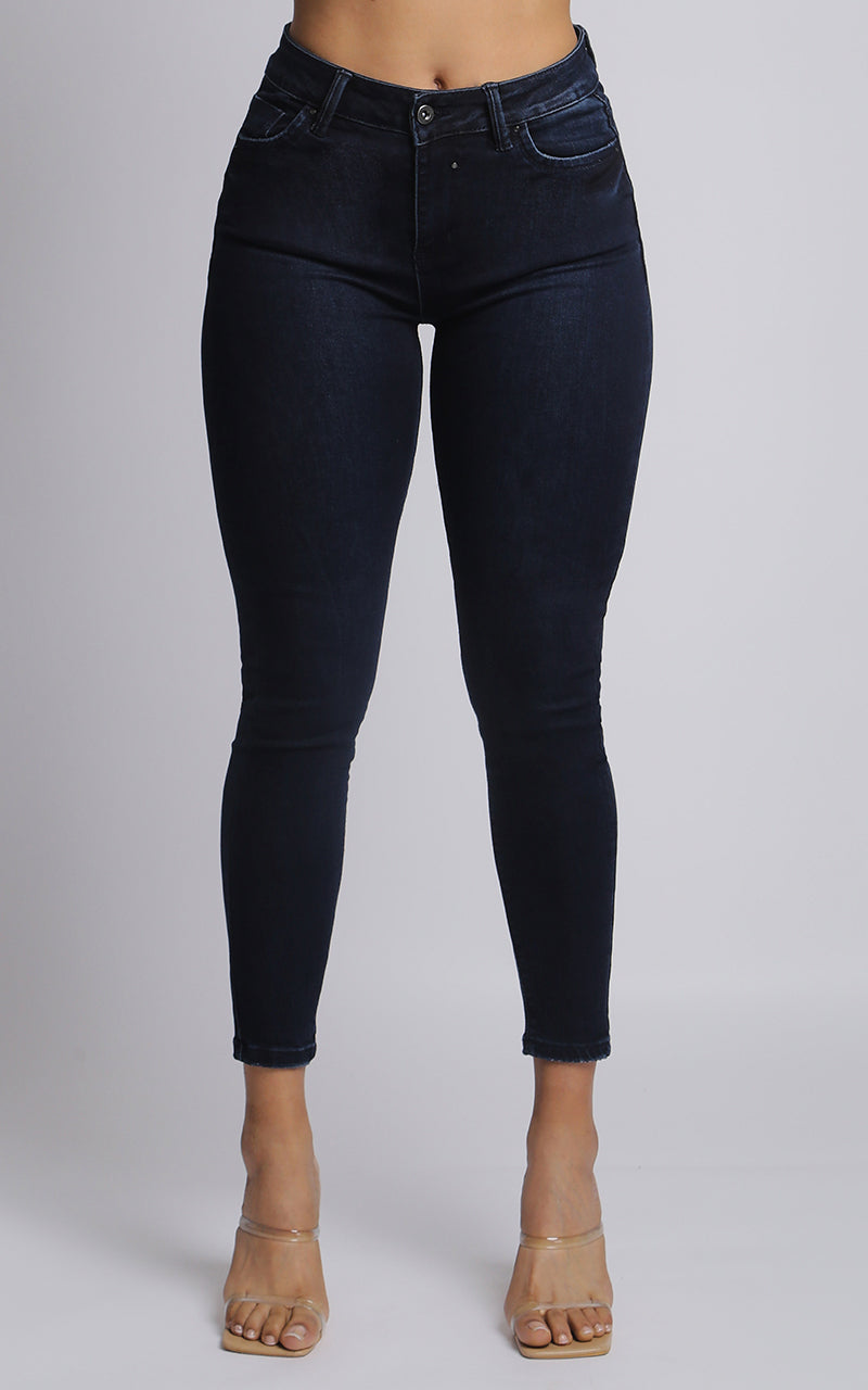 JEANS SKINNY ANKLE AZUL OSCURO